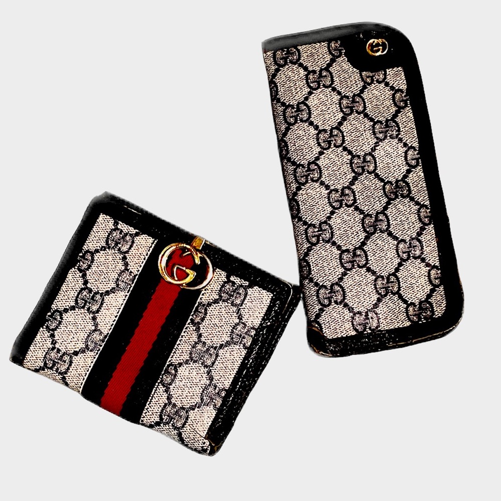 Gucci Vintage Ladies Half Fold Wallet and Eyeglass Case From The Eighties